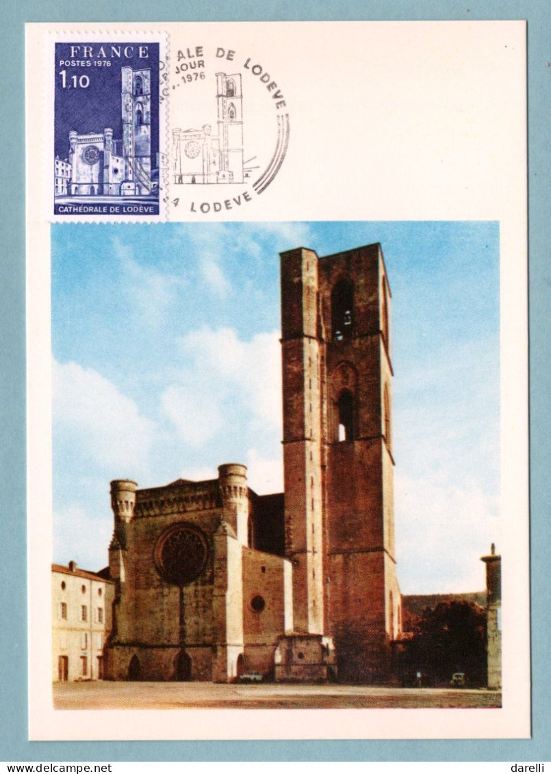 Carte Maximum 1976 - Cathédrale De Lodève - YT 1902 - 34 Lodève - 1970-1979