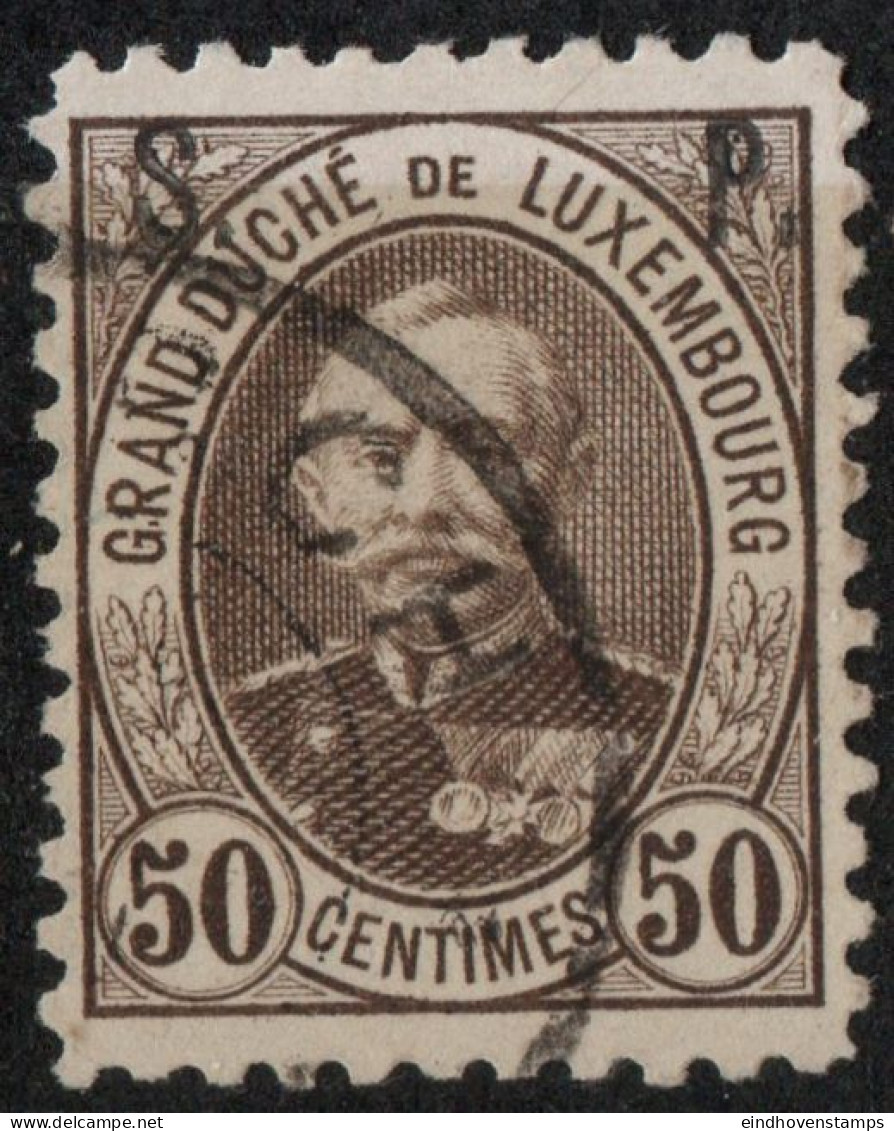 Luxemburg 1891, 50 C Adolf Stamp SP Service Overprint 1 Value Cancelled - 1906 Wilhelm IV.