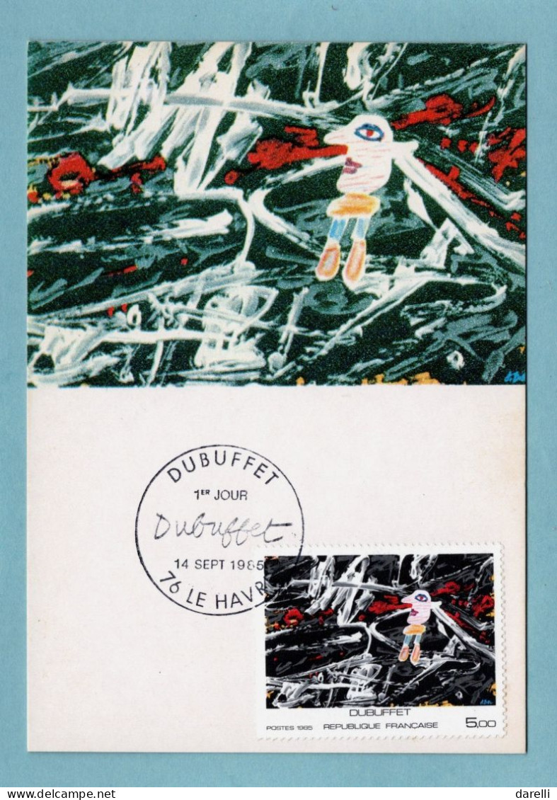 Carte Maximum 1985 - Jean Dubuffet L'égaré - YT 2381 - 76 Le Havre - 1980-1989