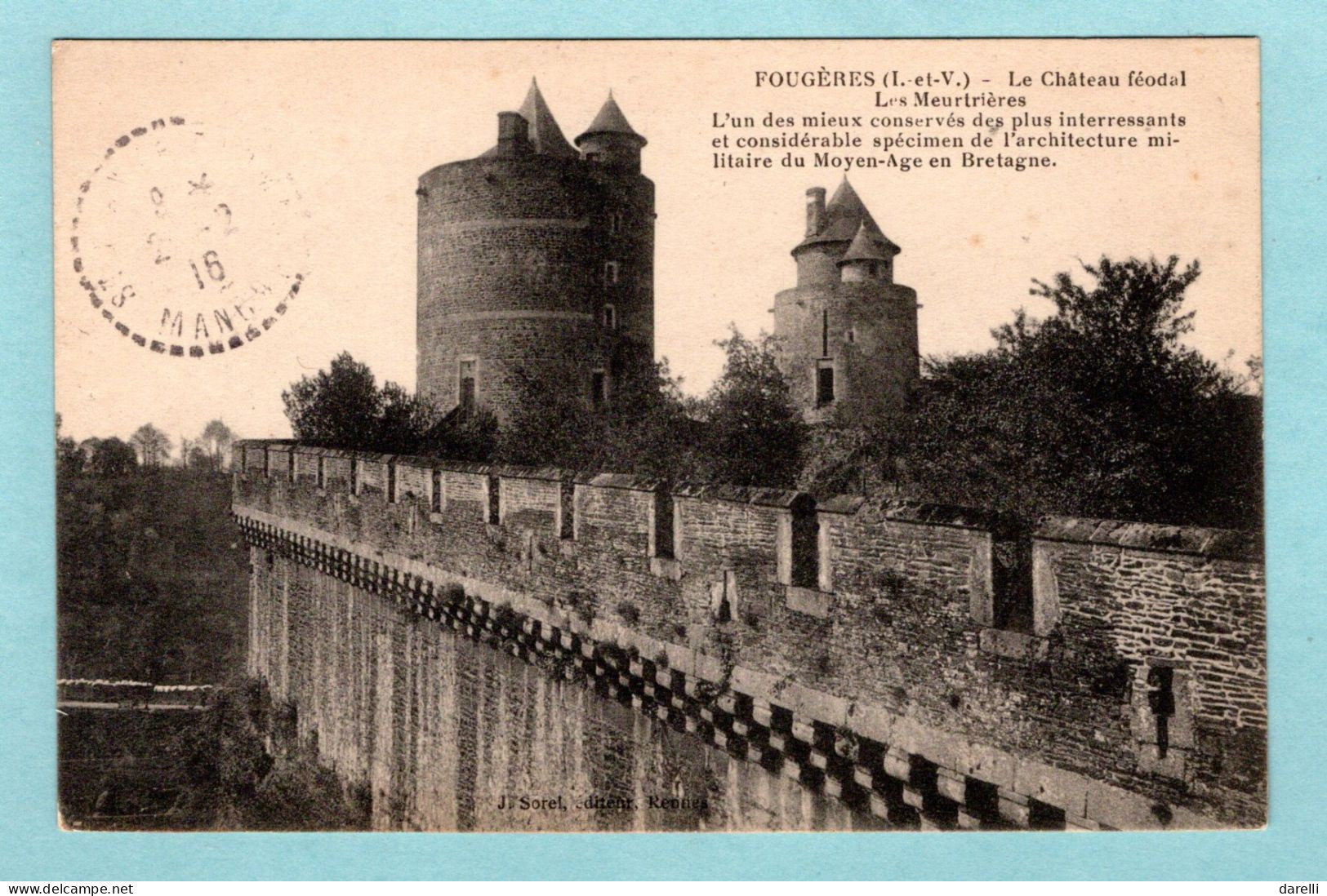 CP 35 - Fougères - Le Chateau Féodal - Les Meurtrières - Fougeres