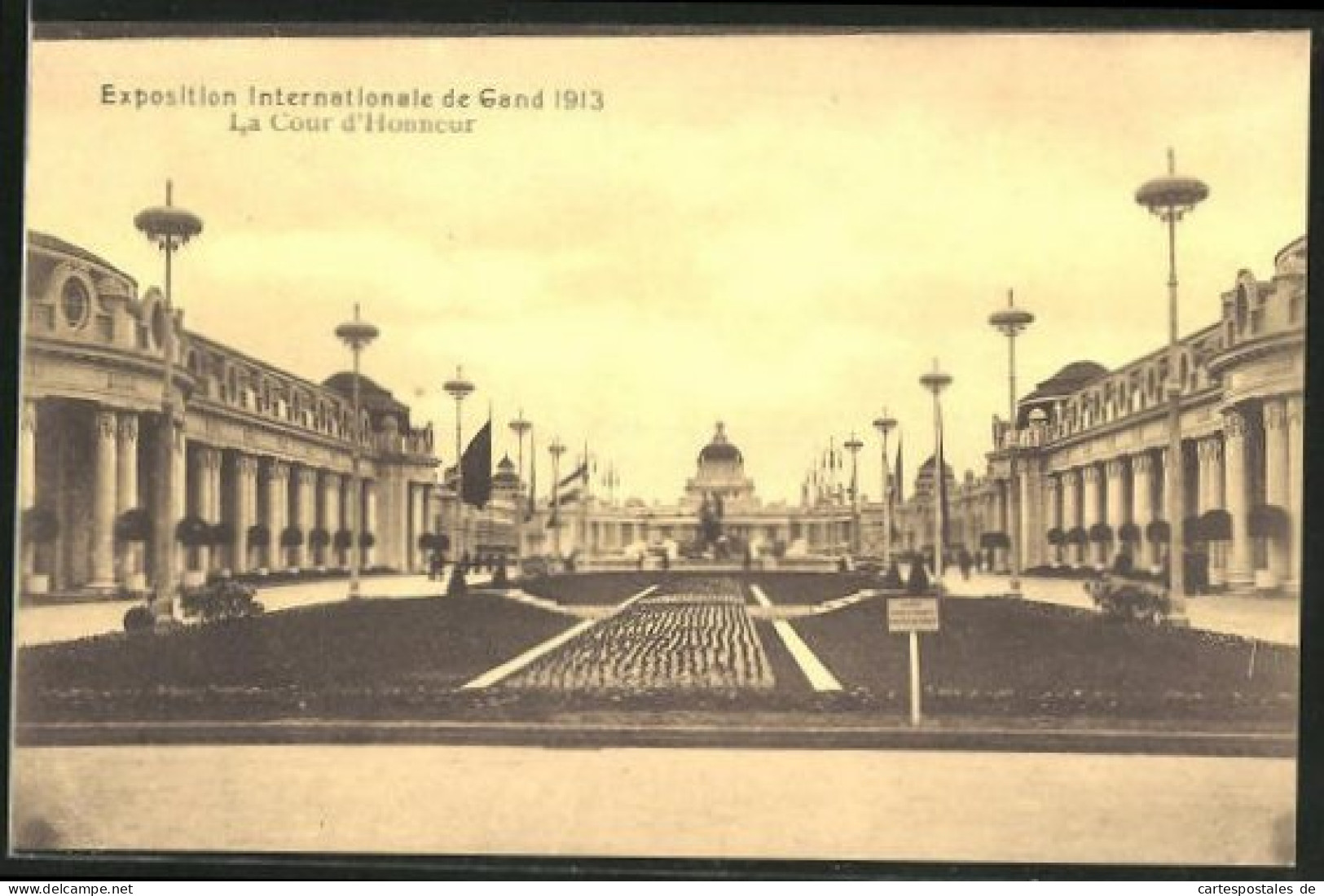 AK Gand, Exposition Internationale 1913, La Cour D'Honneur  - Ausstellungen