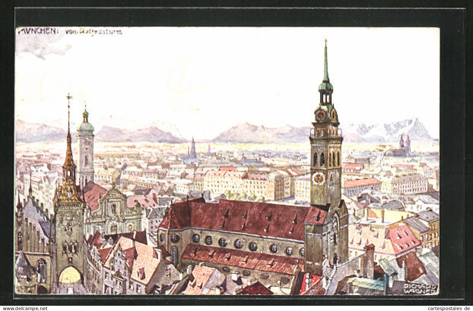 Künstler-AK Richard Wagner: München, Blick Vom Rathausturm  - Wagner, Richard