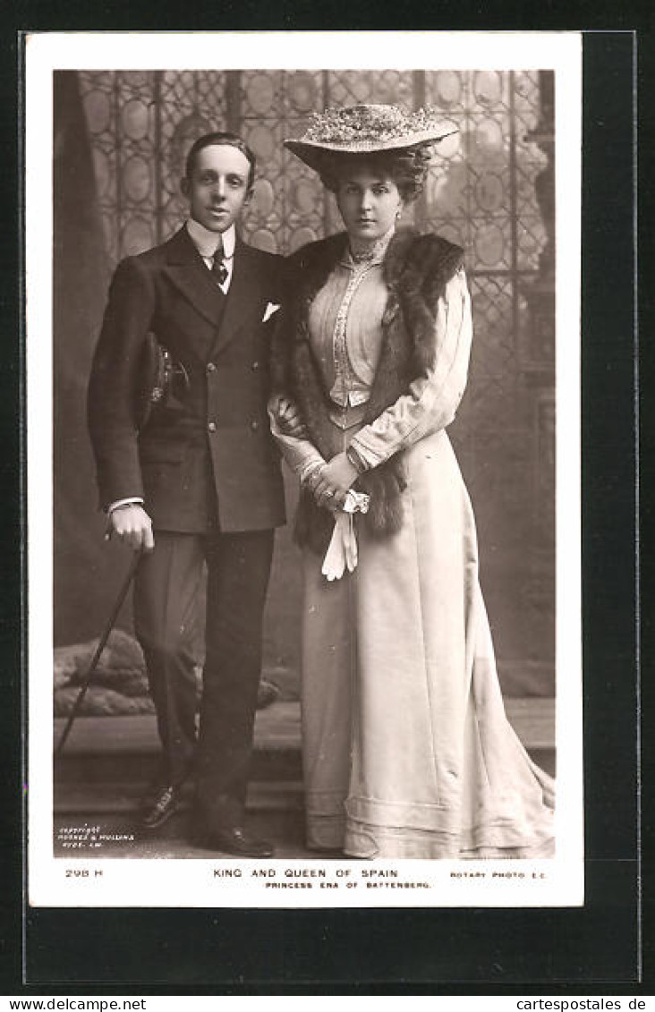 Postal King And Queen Of Spain - Princess Ena Of Battenberg  - Familles Royales