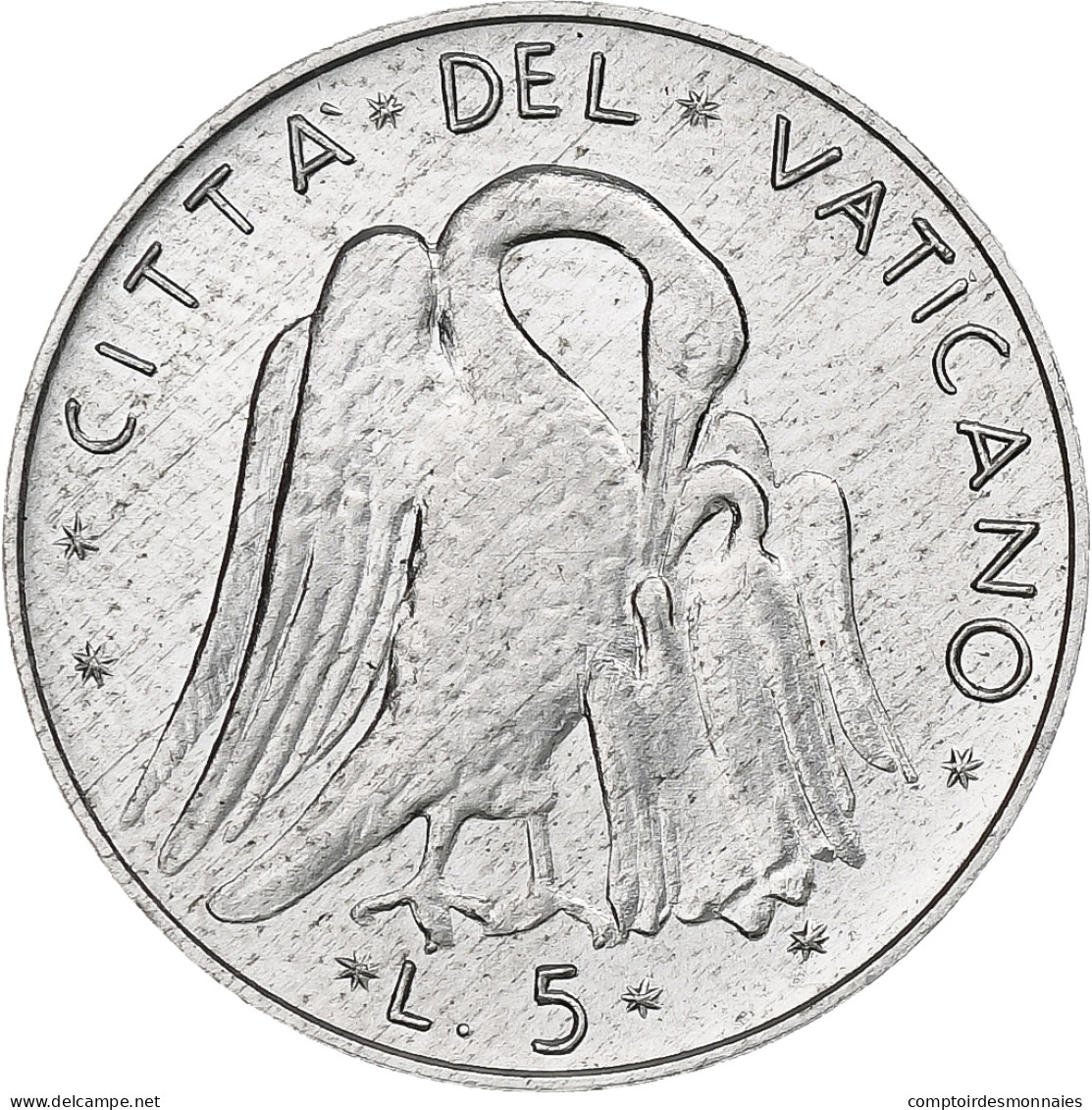 Vatican, Paul VI, 5 Lire, 1974 / Anno XII, Rome, Aluminium, SPL+, KM:118 - Vatikan