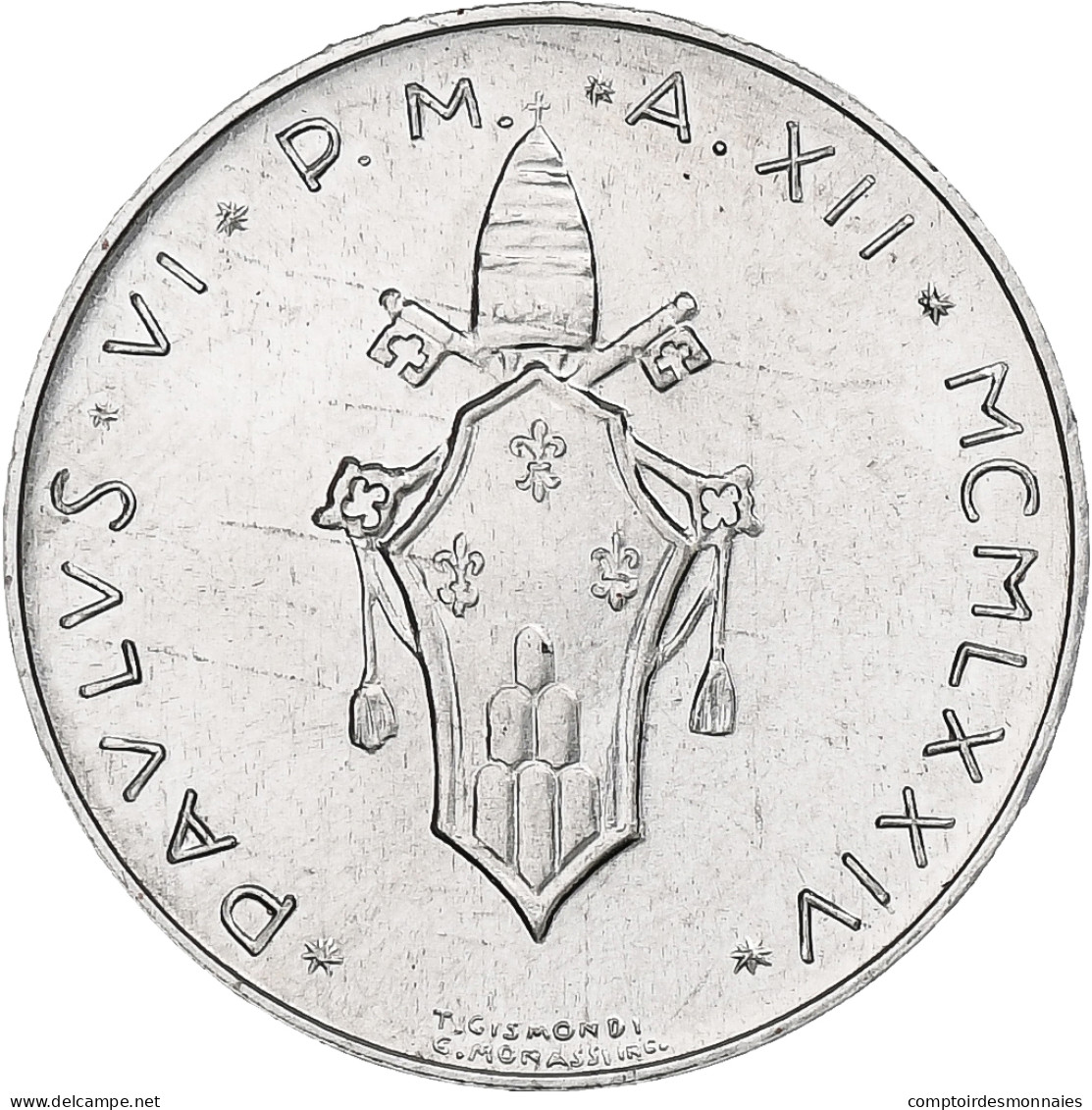 Vatican, Paul VI, 1 Lire, 1974 / Anno XII, Rome, Aluminium, SPL+, KM:116 - Vaticaanstad