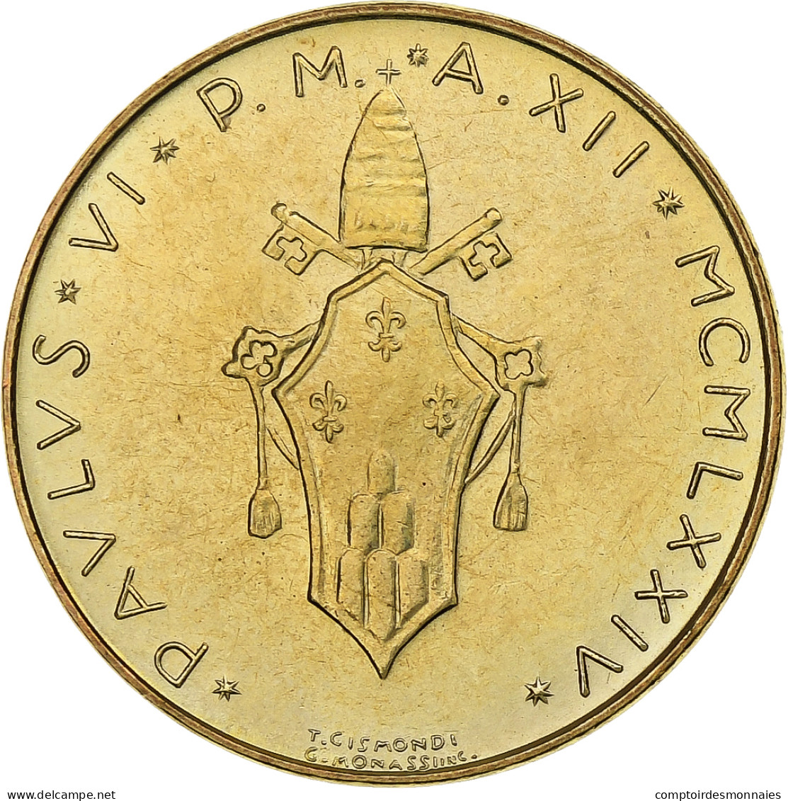 Vatican, Paul VI, 20 Lire, 1974 / Anno XII, Rome, Bronze-Aluminium, SPL+, KM:120 - Vaticano