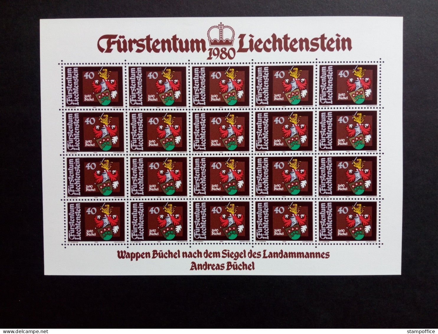 LIECHTENSTEIN MI-NR. 743-746 POSTFRISCH(MINT) KLEINBOGENSATZ WAPPEN DER LANDAMMÄNNER (I) 1980 - Stamps