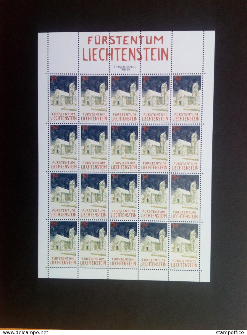 LIECHTENSTEIN MI-NR. 1050-1052 POSTFRISCH(MINT) KLEINBOGENSATZ WEIHNACHTEN 1992 KAPELLEN - Christmas