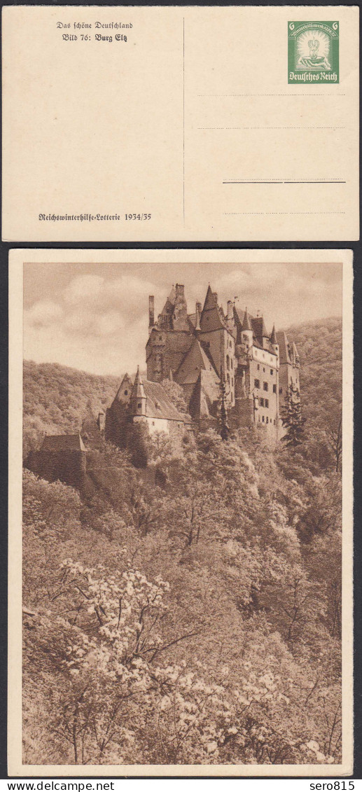 Deutsches Reich 1934 Reichswinterhilfe-Lotterie Ganzsache 76 Burg Elz   (32235 - Briefe U. Dokumente