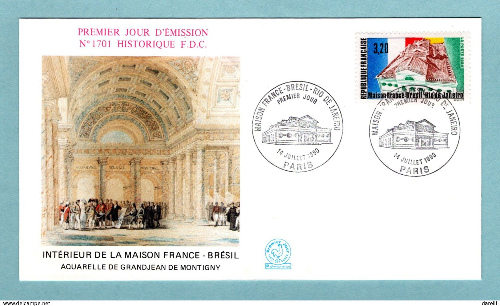 FDC France 1990 - Maison France Brésil Rio De Janeiro - YT 2661 - Paris - 1990-1999