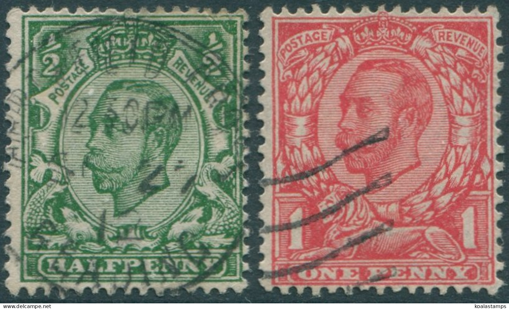 Great Britain 1912 SG340-341 KGV Set Of 2 #7 FU (amd) - Unclassified