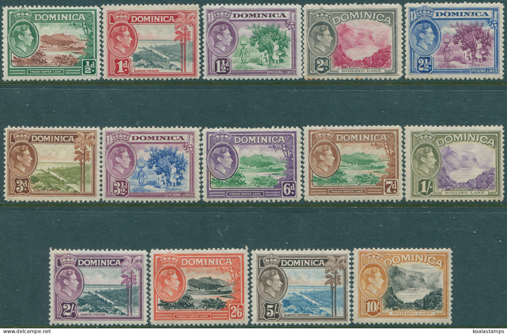 Dominica 1938 SG99-108a KVI Scenes Set MLH (amd) - Dominique (1978-...)