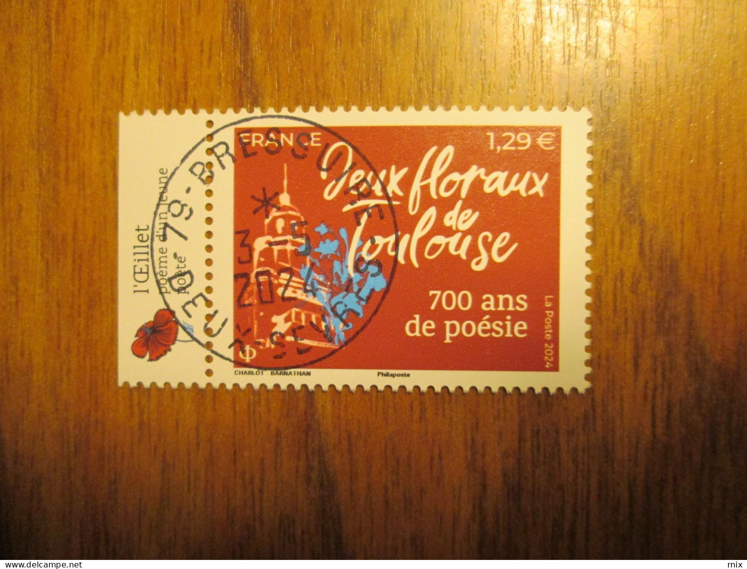 2024 Jeux Floraux Toulouse Poésie Oblitéré 1er Jour Cachet Rond 03/05/2024 - Gebruikt