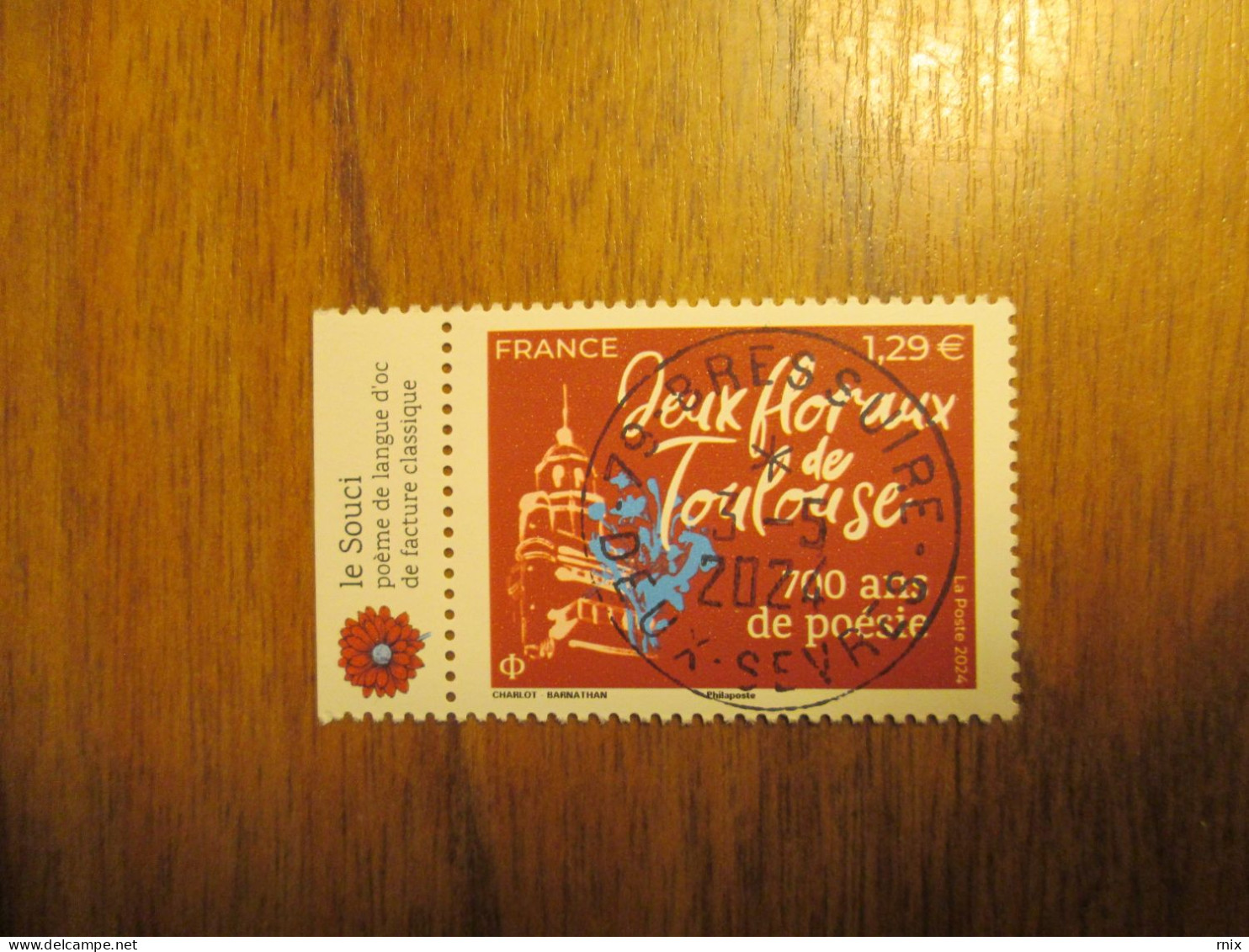 2024 Jeux Floraux Toulouse Poésie Oblitéré 1er Jour Cachet Rond 03/05/2024 - Used Stamps