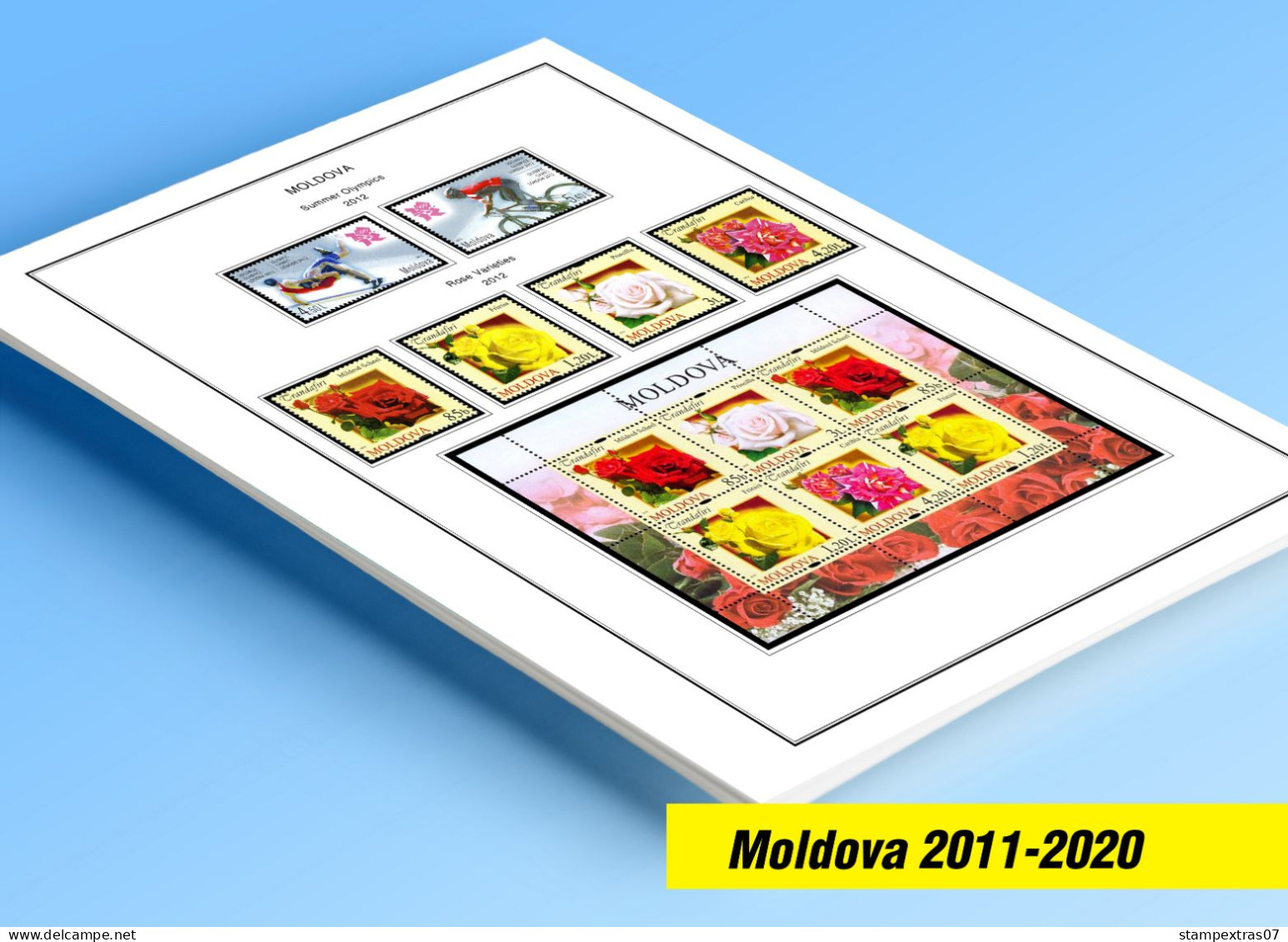 COLOR PRINTED MOLDOVA 2011-2020 STAMP ALBUM PAGES (52 Illustrated Pages) >> FEUILLES ALBUM - Pre-printed Pages