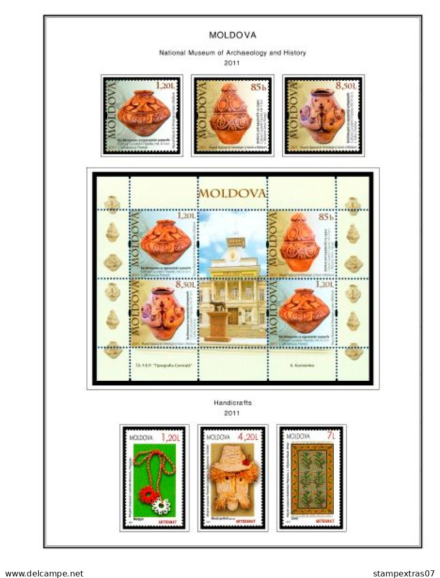 COLOR PRINTED MOLDOVA 2011-2020 STAMP ALBUM PAGES (52 Illustrated Pages) >> FEUILLES ALBUM - Vordruckblätter