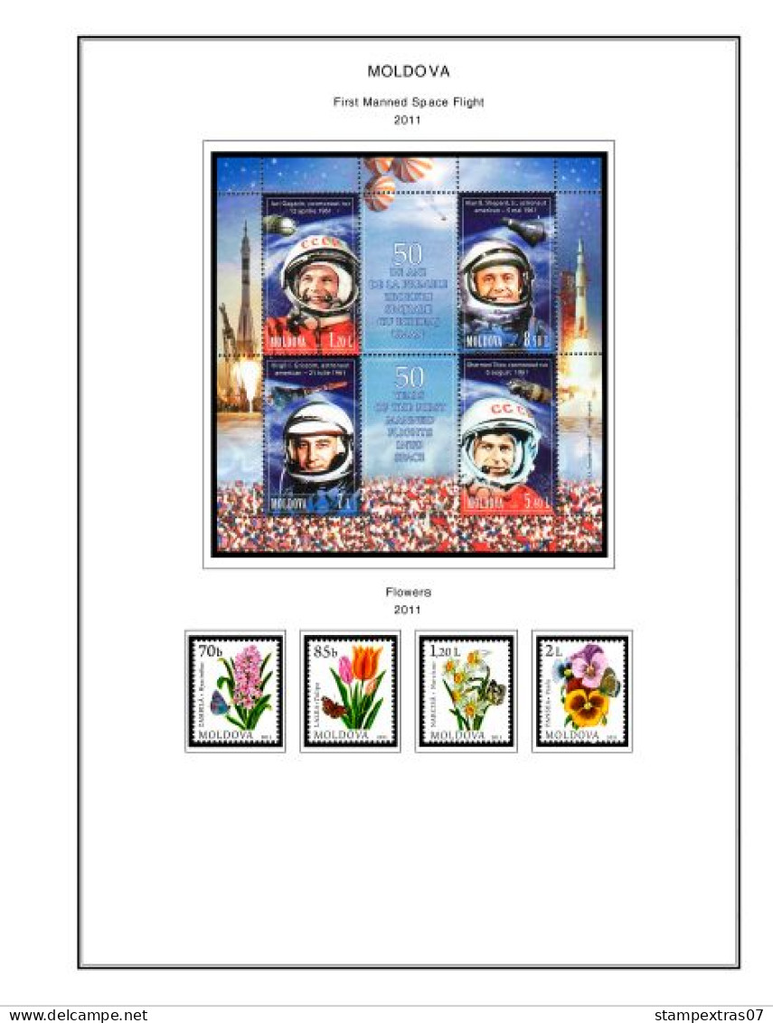 COLOR PRINTED MOLDOVA 2011-2020 STAMP ALBUM PAGES (52 Illustrated Pages) >> FEUILLES ALBUM - Vordruckblätter