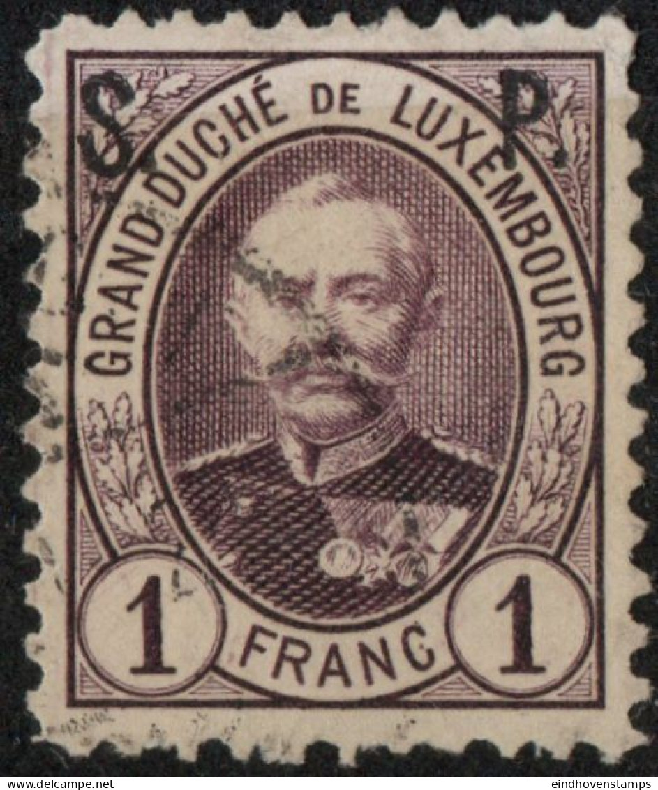 Luxemburg 1891, 1 Fr Adolf Stamp Perforation 11½ SP Service Overprint 1 Value Cancelled - 1906 Guillaume IV