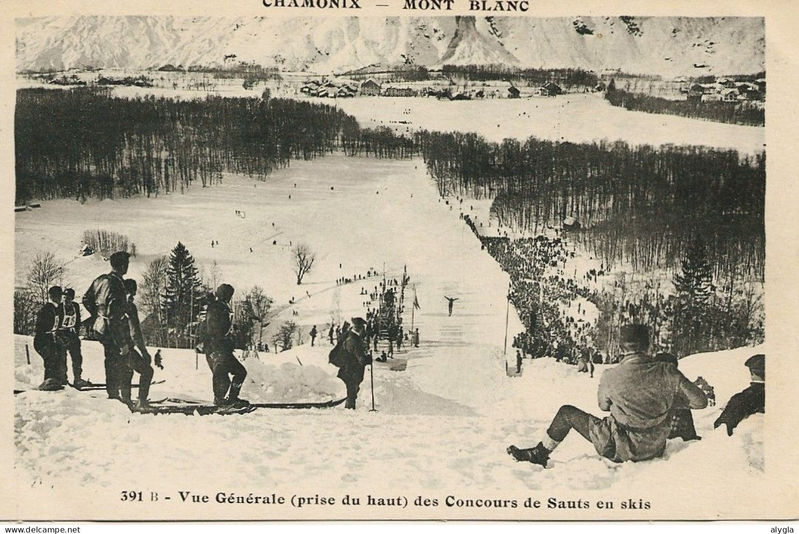 74 - CHAMONIX LES BOSSONS Concours De Sauts Vue Prise Du Haut CPA 391-B Sortie Du Carnet J.O. 1924 - éd. Aug. COUTTET - Chamonix-Mont-Blanc