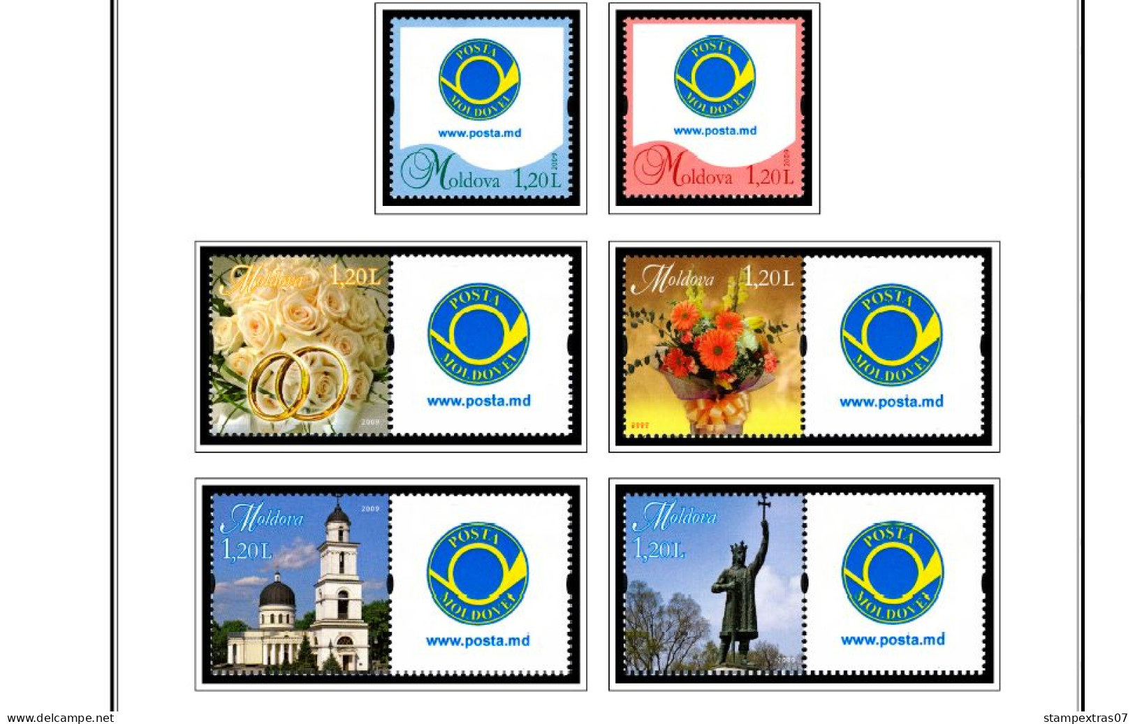 COLOR PRINTED MOLDOVA 1991-2010 STAMP ALBUM PAGES (92 illustrated pages) >> FEUILLES ALBUM