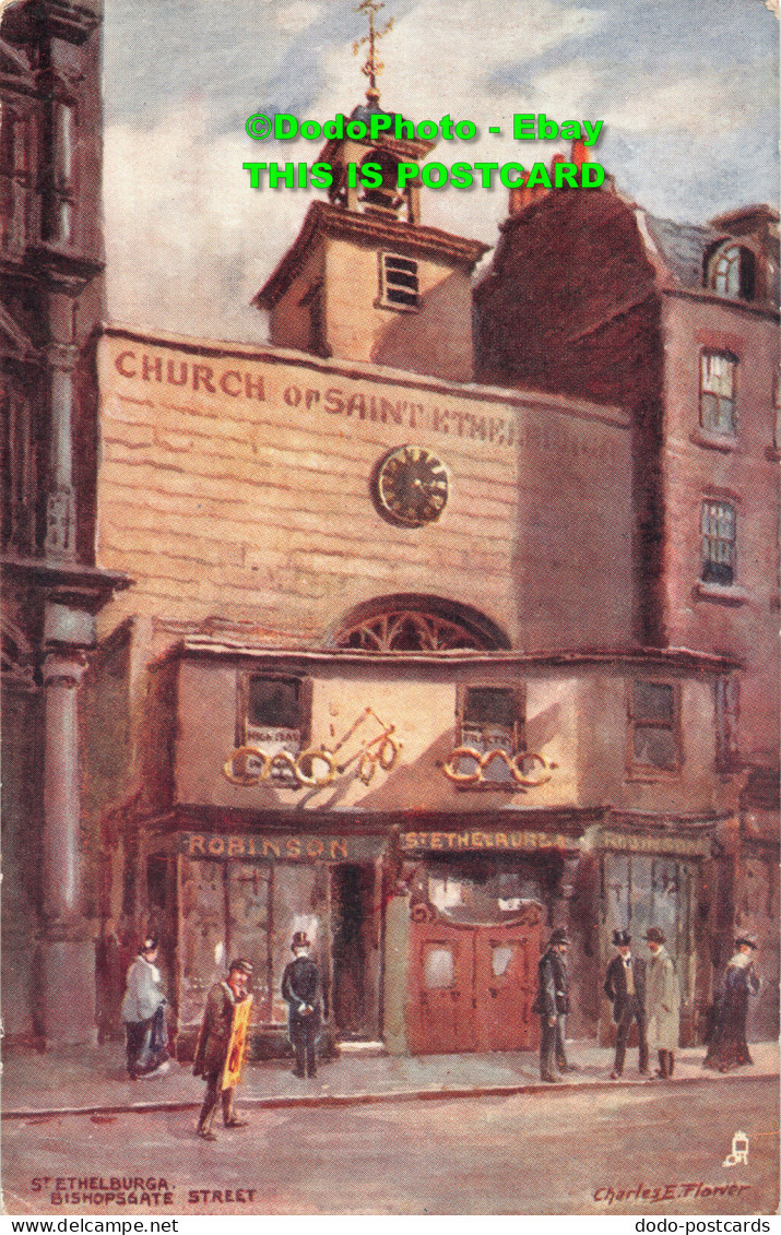 R450512 Bishopsgate Street. St. Ethelburga. Old London Churches. Tuck. Aquarette - Autres & Non Classés