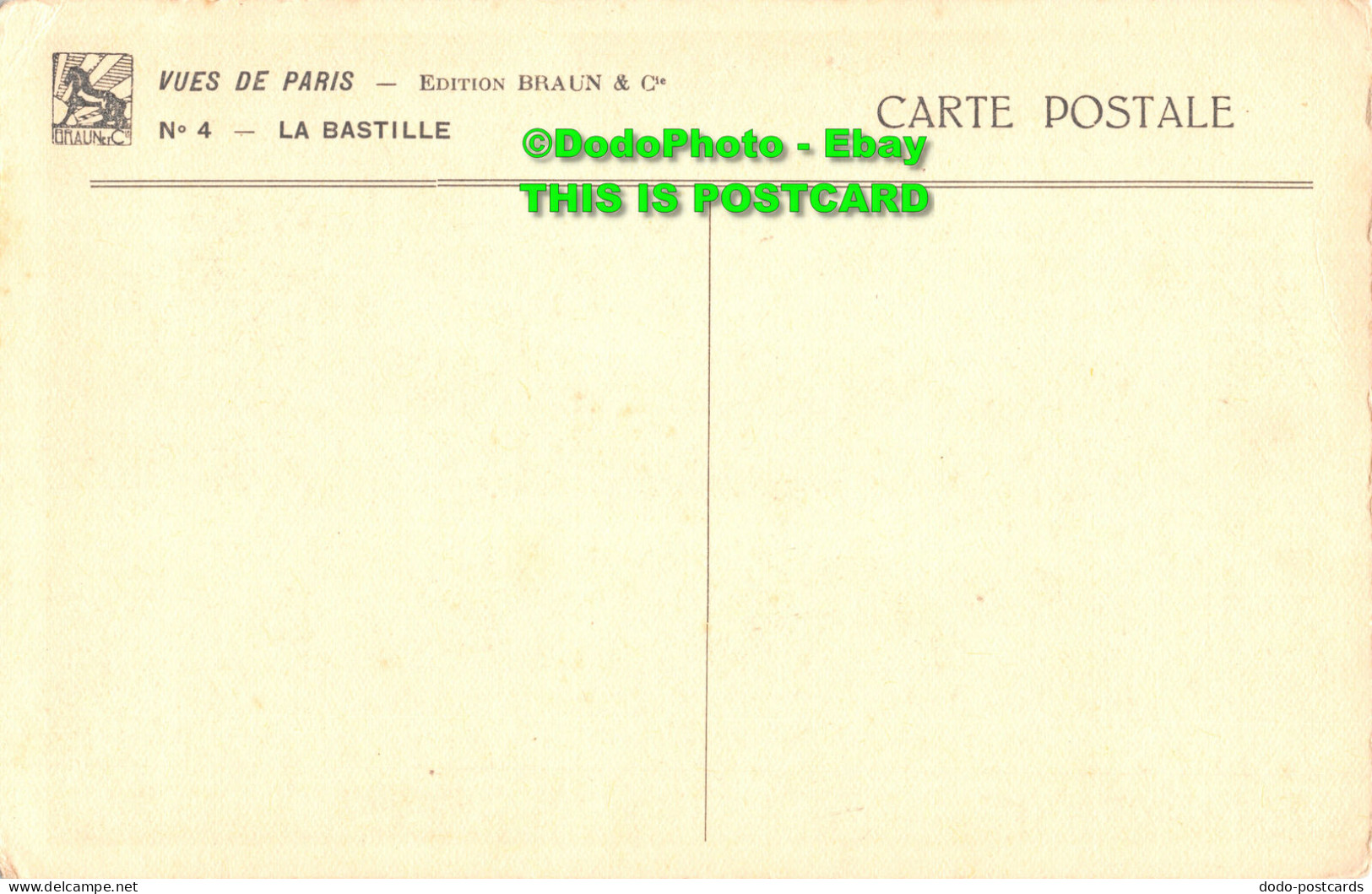 R450211 Vues De Paris. Braun. No. 4. La Bastille - World