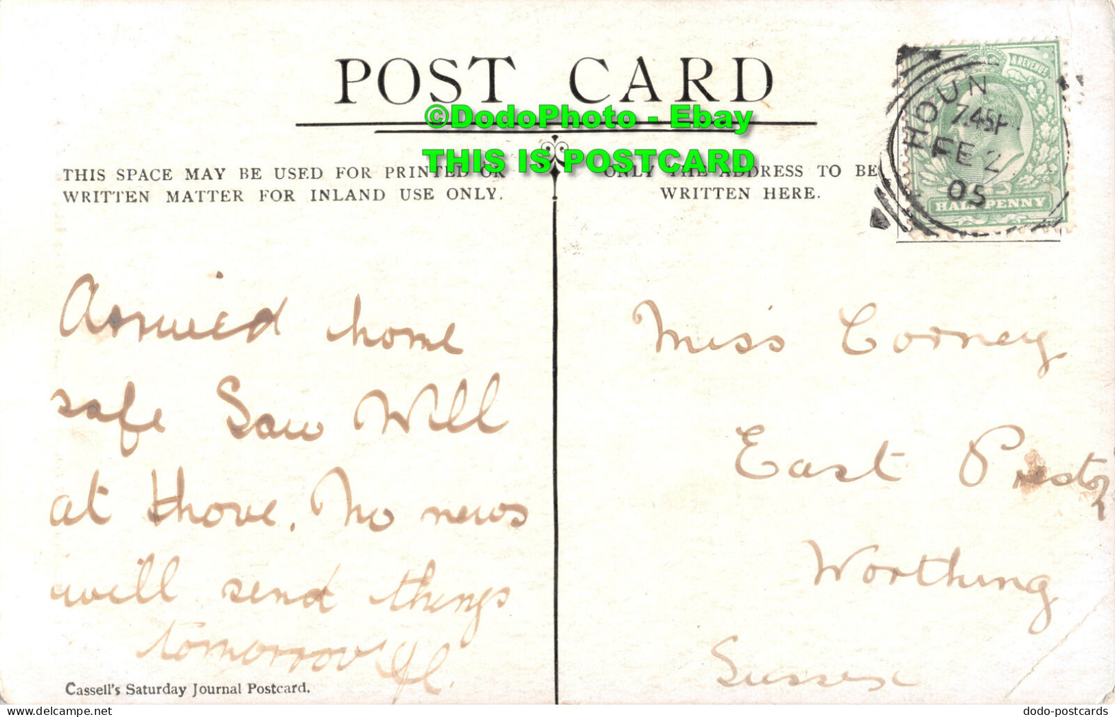 R450654 Nelson First Farewell. Cassell Saturday Journal Postcard. George W. Joy. - World