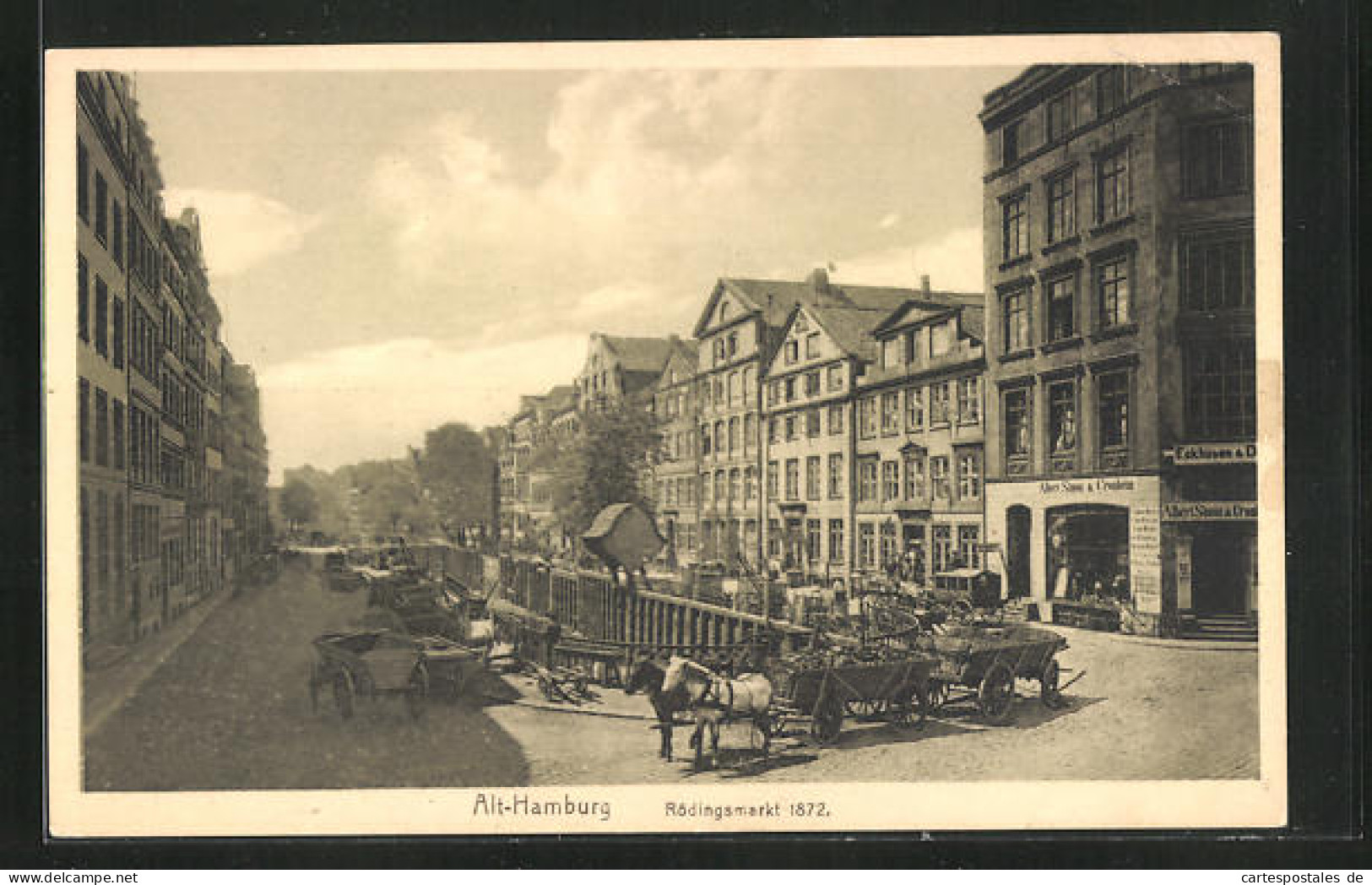 AK Alt-Hamburg, Rödingsmarkt 1872  - Mitte