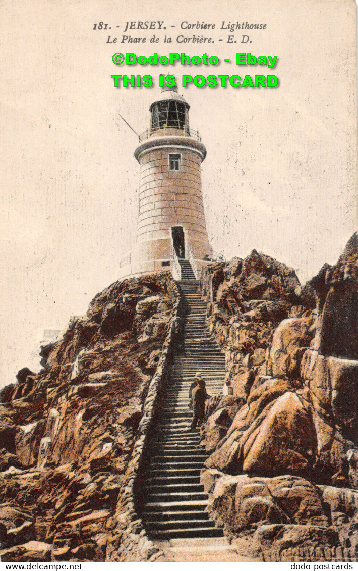 R450378 181. Jersey. Corbiere Lighthouse. Le Phare De La Corbiere. E. D - Wereld