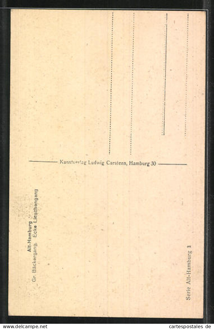 AK Alt-Hamburg, Gr. Bäckergang Ecke Lieschengang  - Other & Unclassified