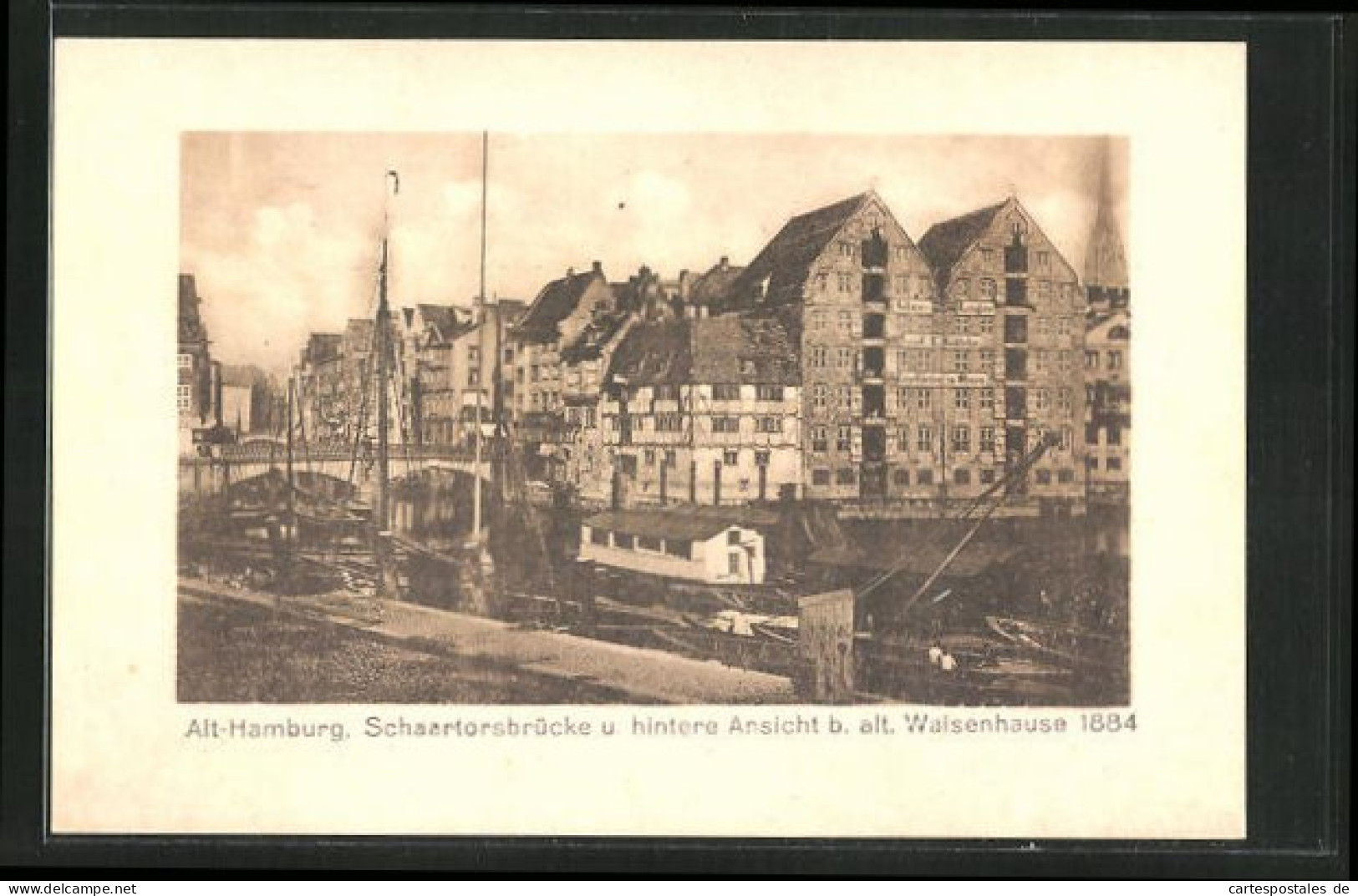 AK Alt-Hamburg, Schaartorsbrücke Und Hintere Ansicht Am Alten Waisenhause  - Other & Unclassified