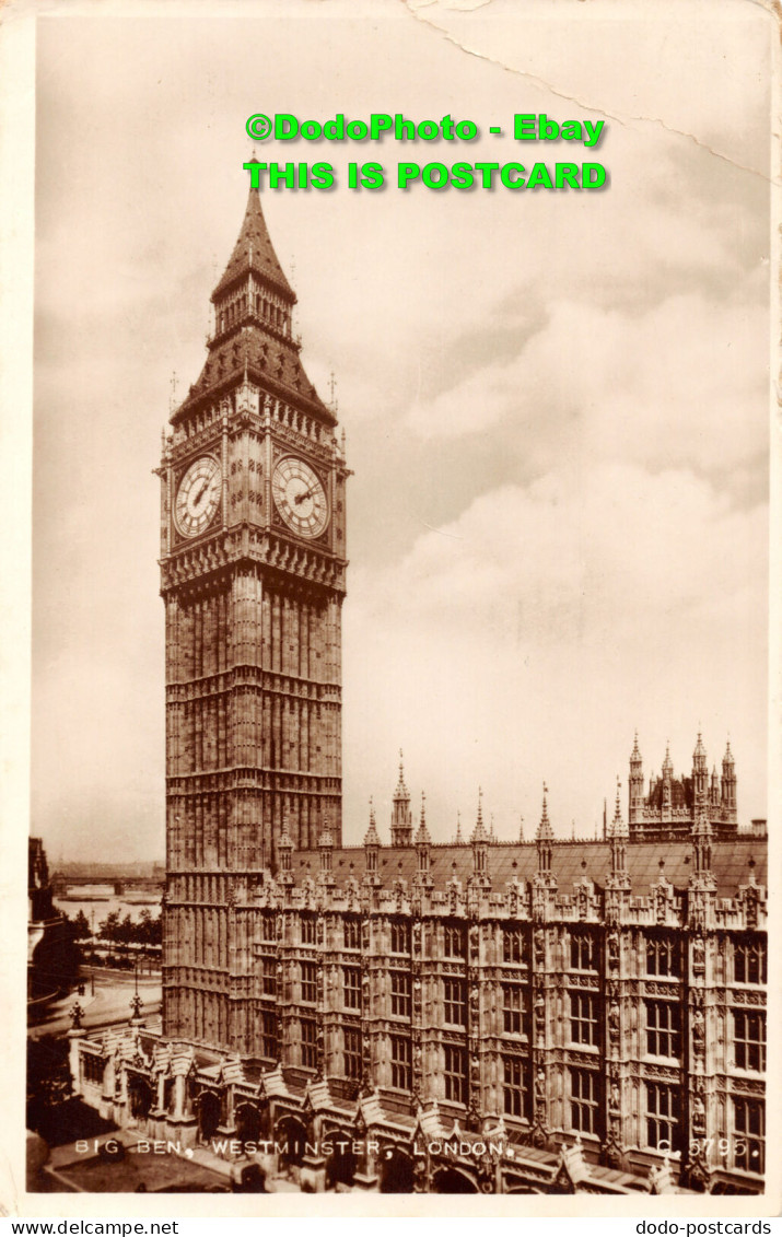 R450595 London. Westminster. Big Ben. Valentine. RP. 1955 - Autres & Non Classés