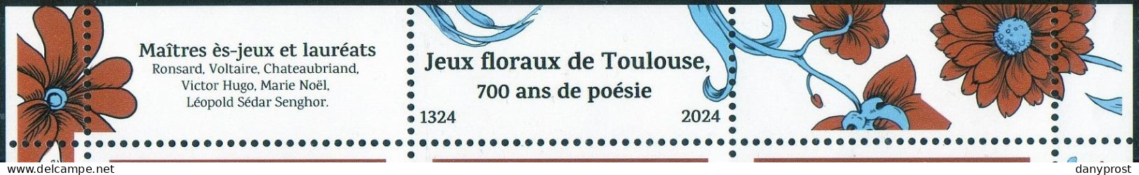 FR 2024-  Haut Titré Illustré "  JEUX FLORAUX DE TOULOUSE  " 1 Bande 3ex à 1.29 €  - Neuf** - Ongebruikt