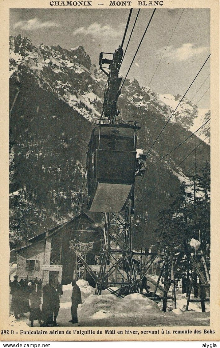 74 - CHAMONIX Funiculaire Aérien Aux PELERINS - CPA 392-B Sortie Du Carnet J.O. 1924 - éd. Aug. COUTTET Lire Description - Chamonix-Mont-Blanc