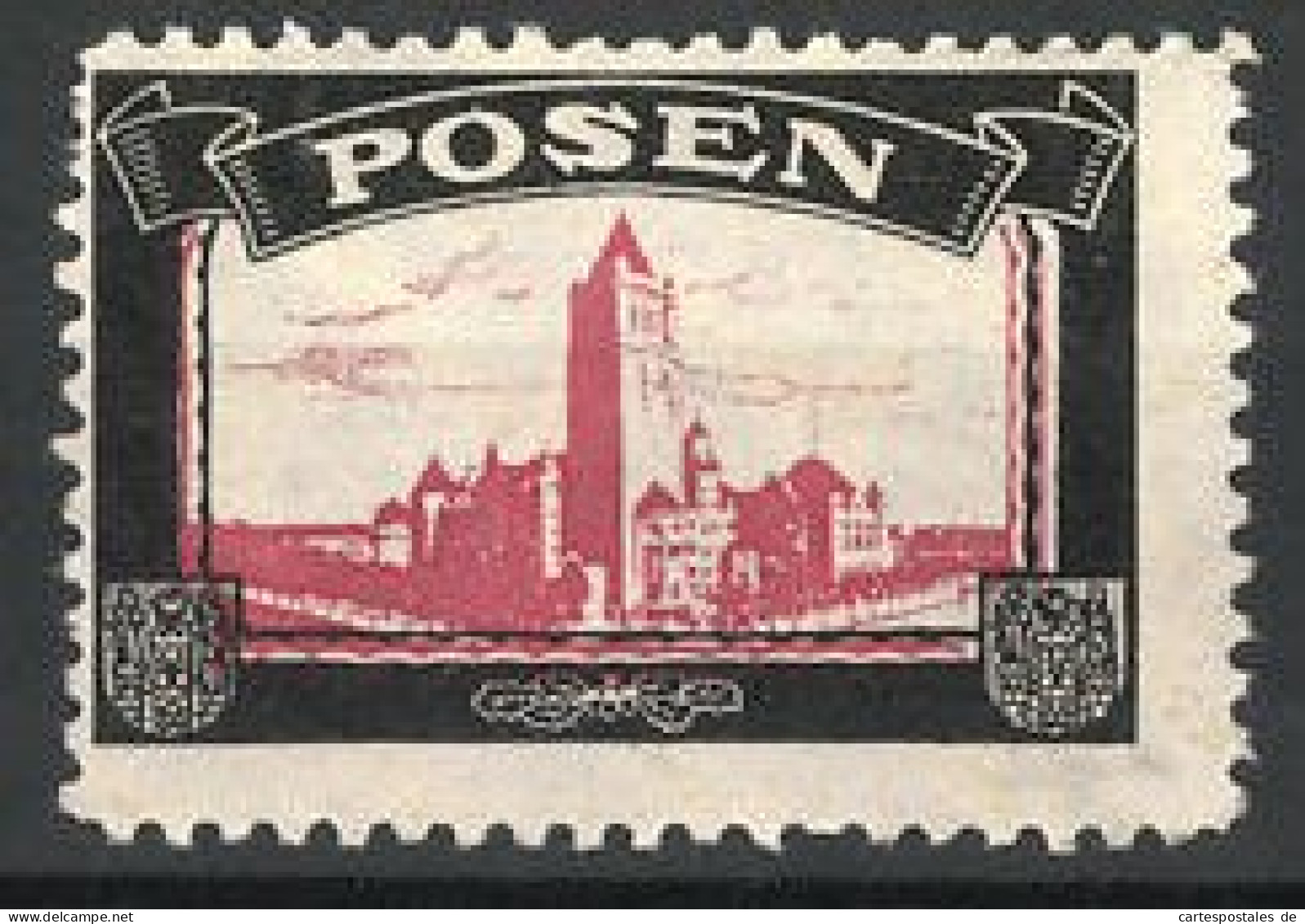 Reklamemarke Posen, Stadtansicht Und Stadtwappen  - Erinnophilie