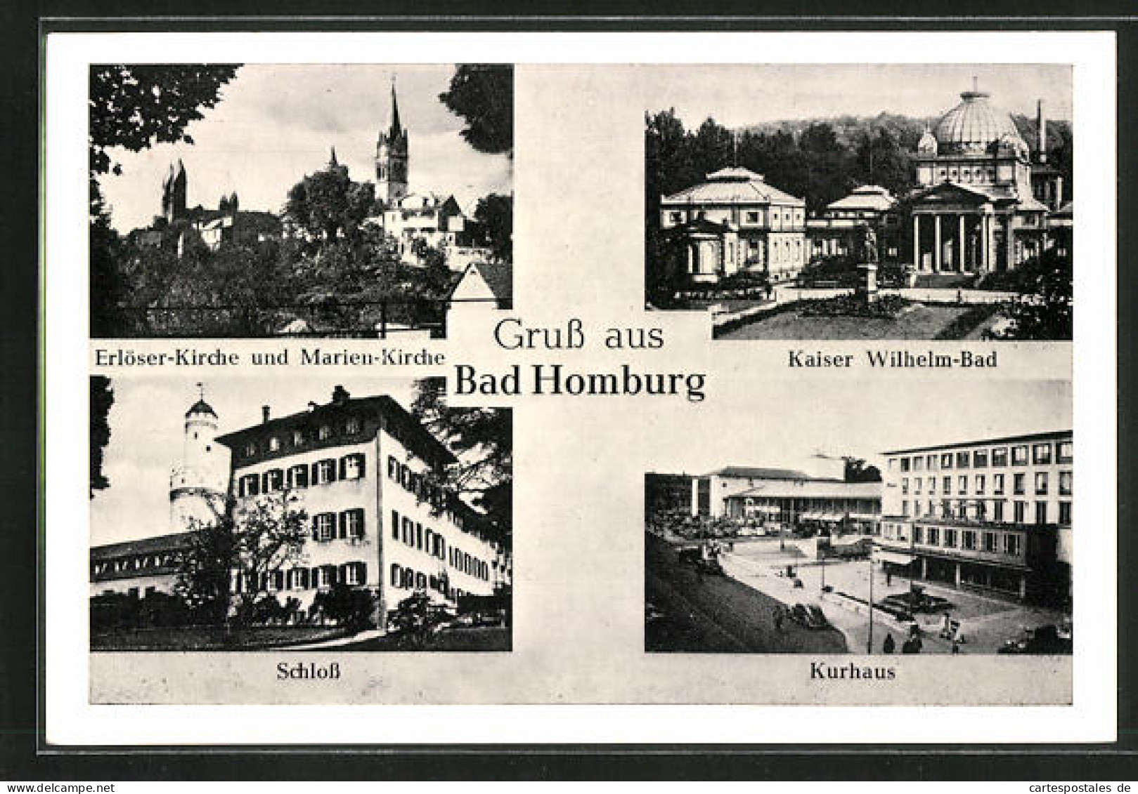 AK Bad Homburg, Kaiser Wilhelm-Bad, Kurhaus, Schloss Und Erlöser-Kirche  - Bad Homburg