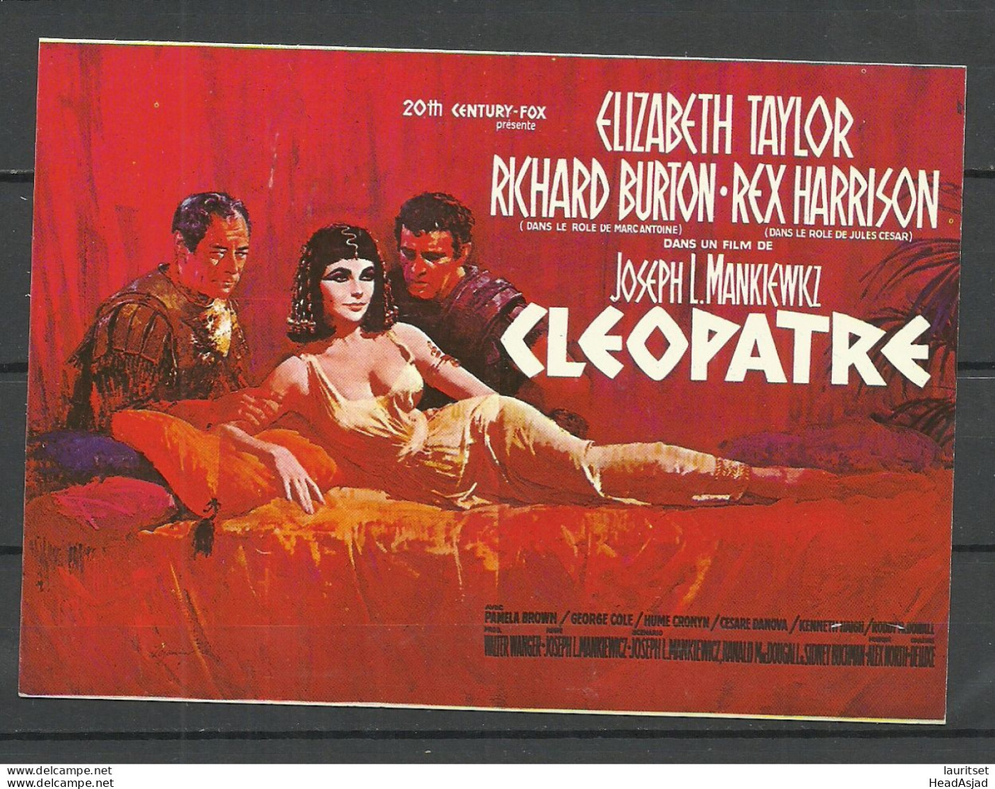 Advertising Post Card Werbepostkarte Printed In France Cleopatre Avec Elizabeth Taylor, R.Burton Etc. Movie Film Kino - Plakate Auf Karten