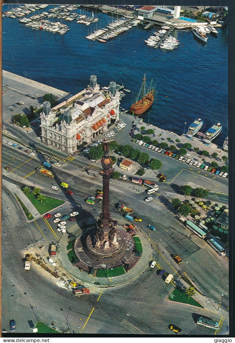 °°° 31030 - SPAIN - BARCELONA - MONUMENTO A COLON - VISTA AEREA - 1989 With Stamps °°° - Barcelona