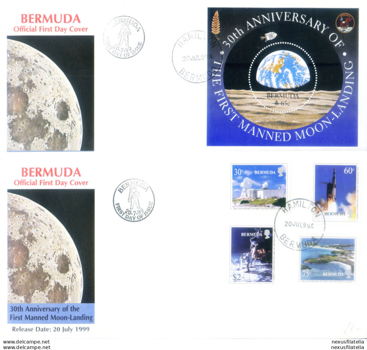 Astronautica 1999. 2 FDC. - Bermudes