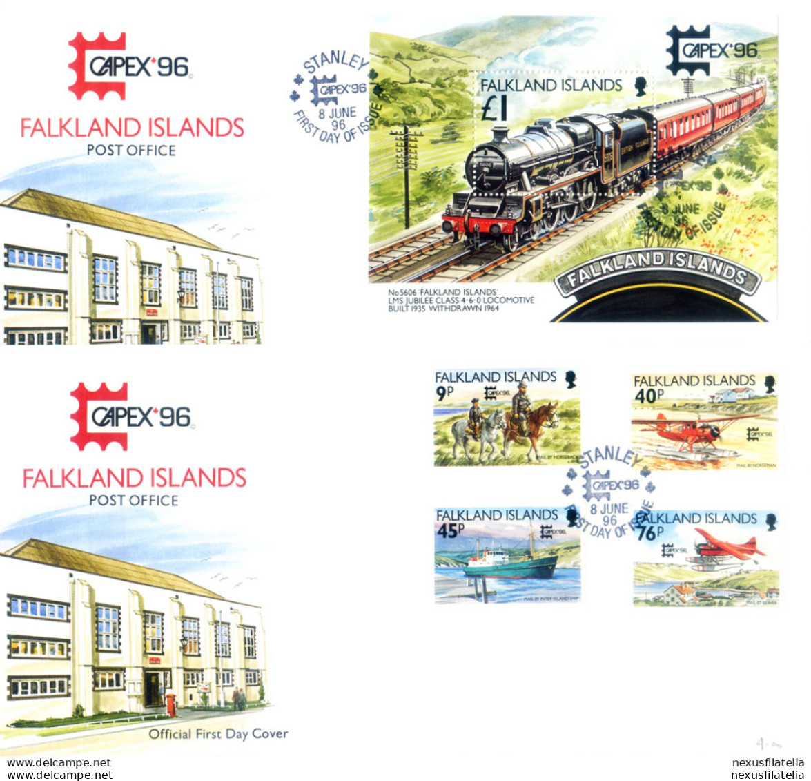 "Capex '96". 2 FDC. - Falklandinseln