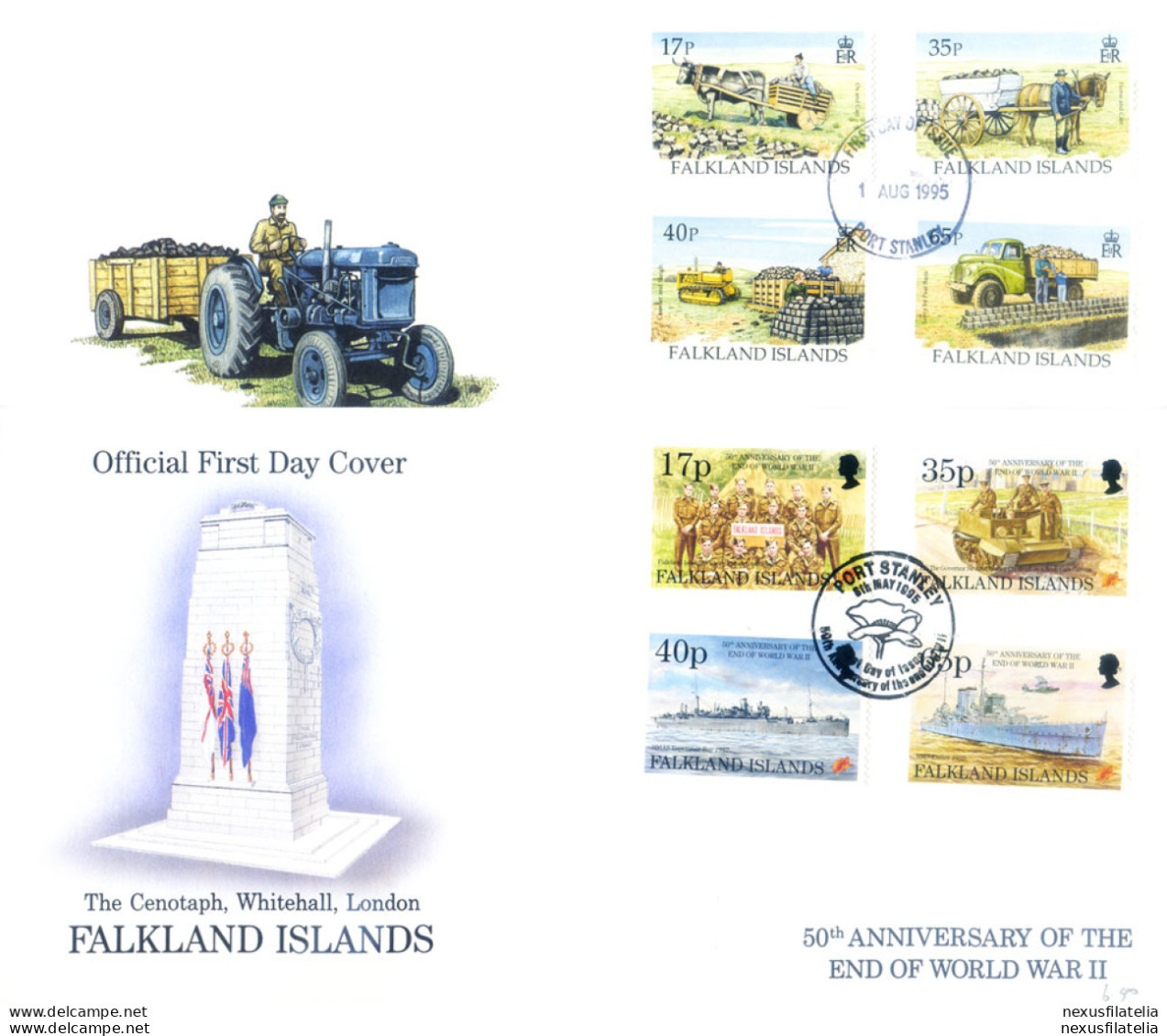 6 FDC Del 1995. - Falkland