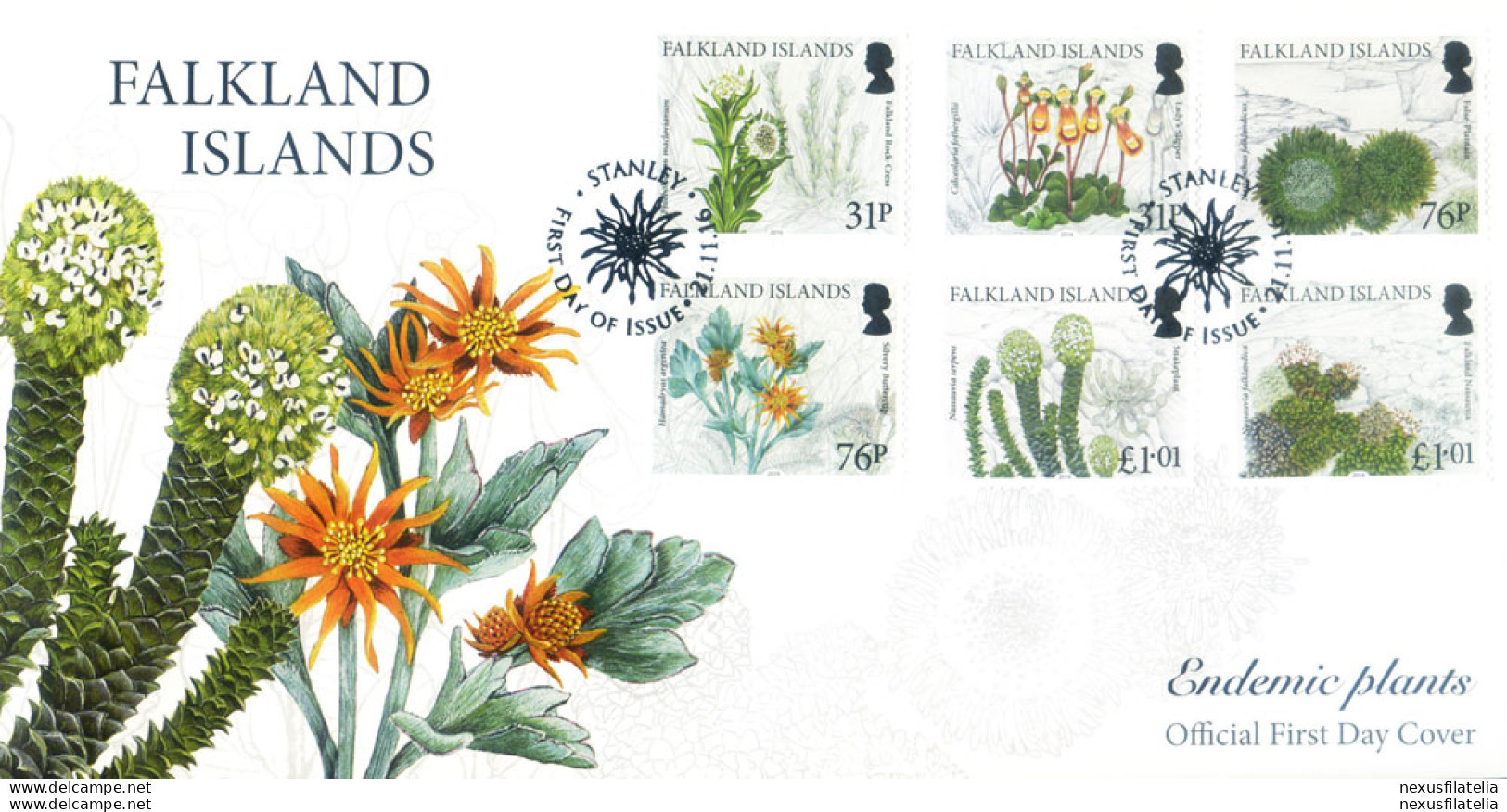 Flora Endemica 2016. FDC. - Falklandeilanden