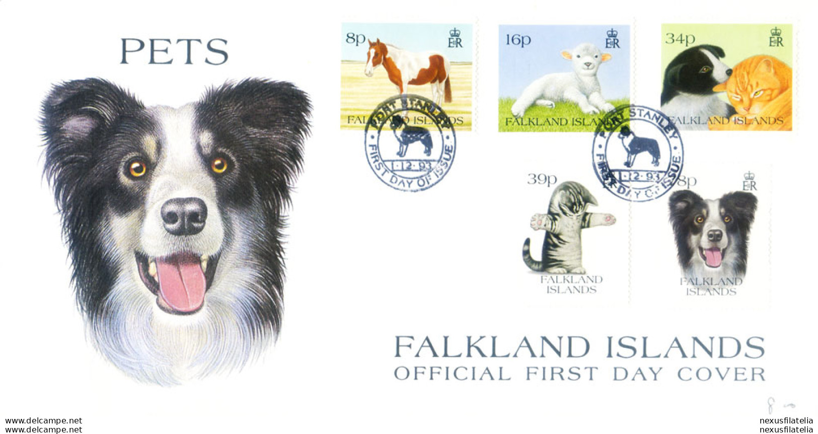 Animali Da Compagnia 1993. FDC. - Falklandeilanden