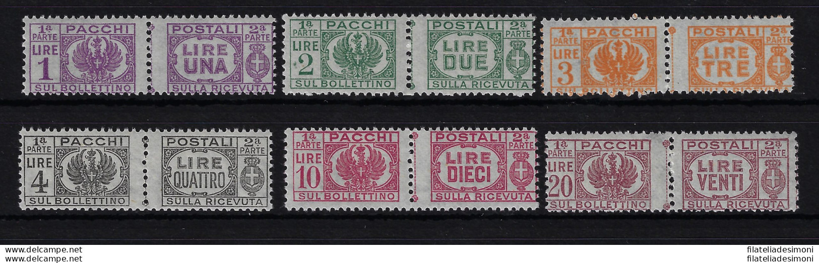 1946 LUOGOTENENZA - Pacchi Postali N. 60/65 - 6 Valori - MNH** - Sonstige & Ohne Zuordnung