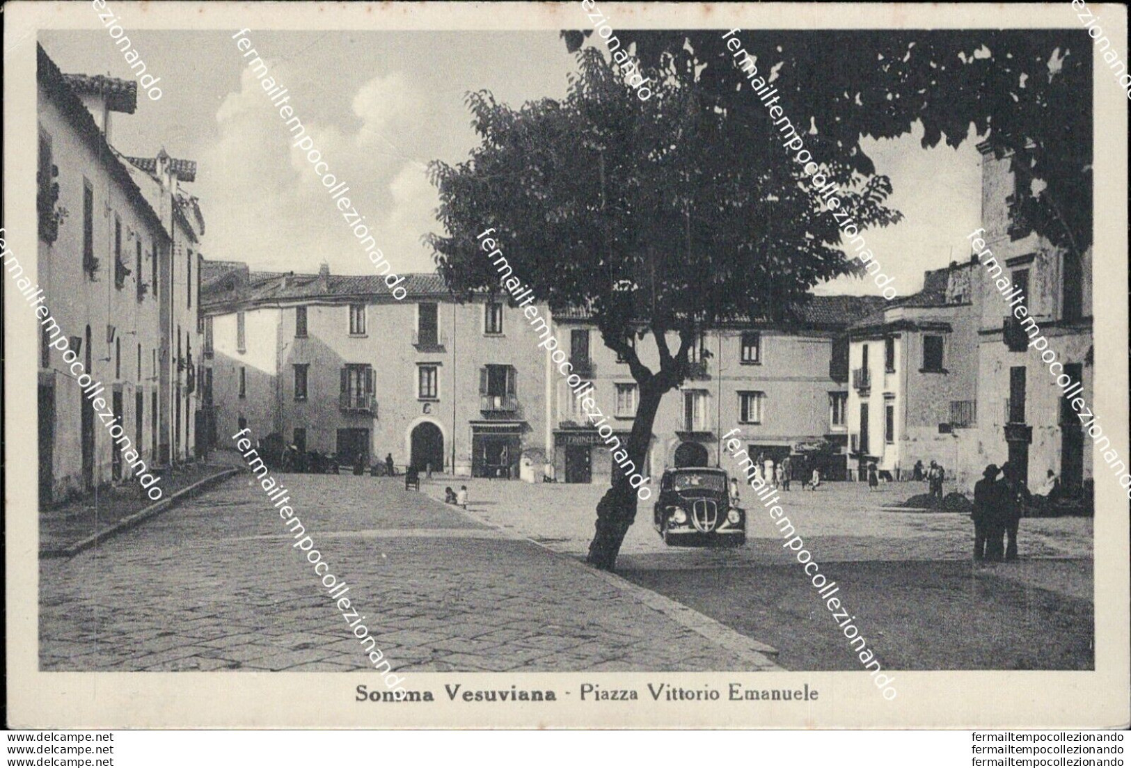 Au507 Cartolina Somma Vesuviana Piazza Vittorio Emanuele Provincia Di Napoli - Napoli (Naples)