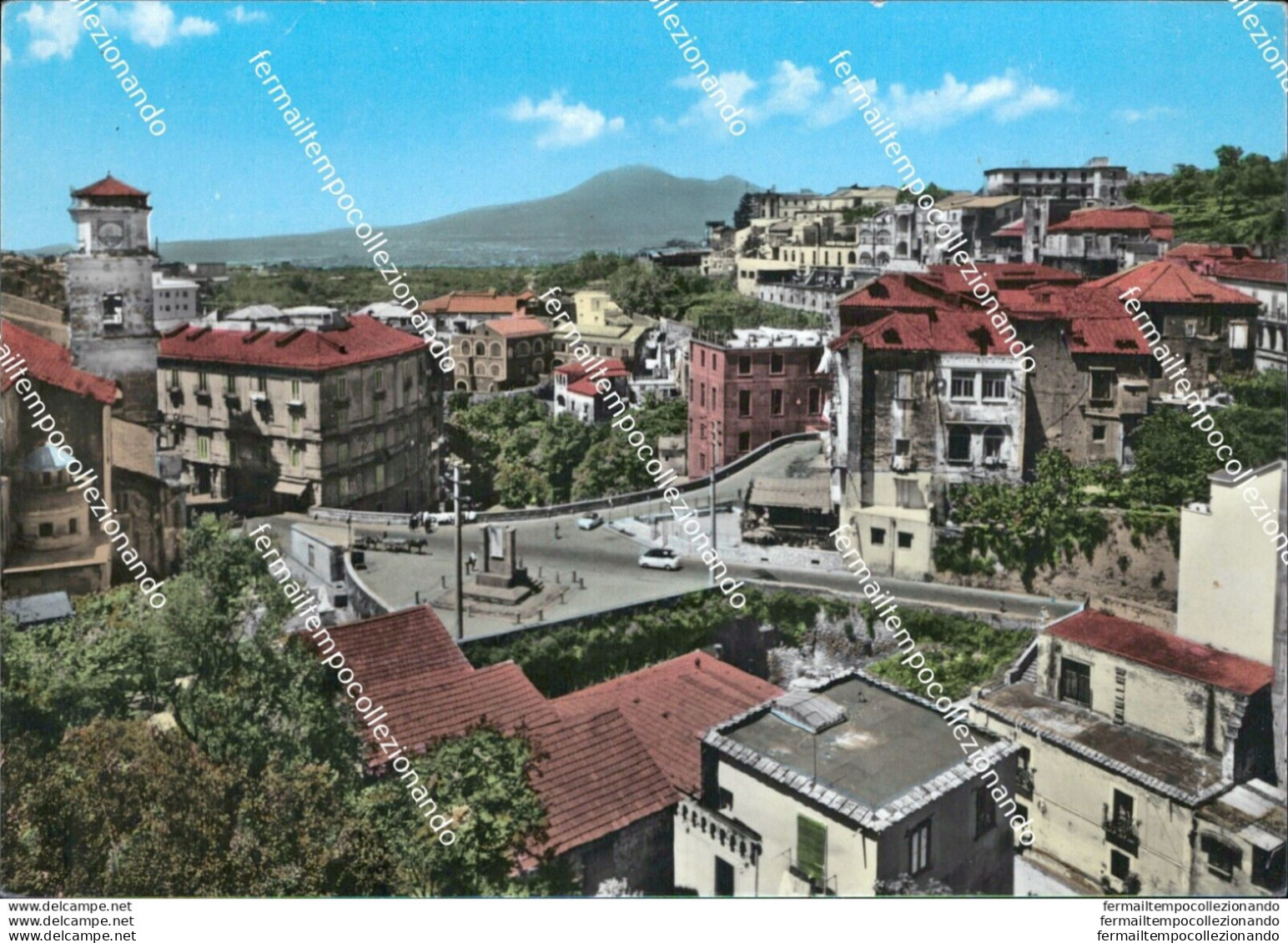 Au559 Cartolina Gragnano Panorama Con Vesuvio  Provincia Di Napoli - Napoli (Naples)