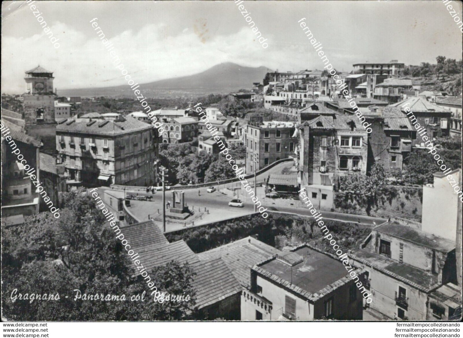 Au573 Cartolina  Gragnano Panorama Col Vesuvio Provincia Di Napoli - Napoli (Napels)