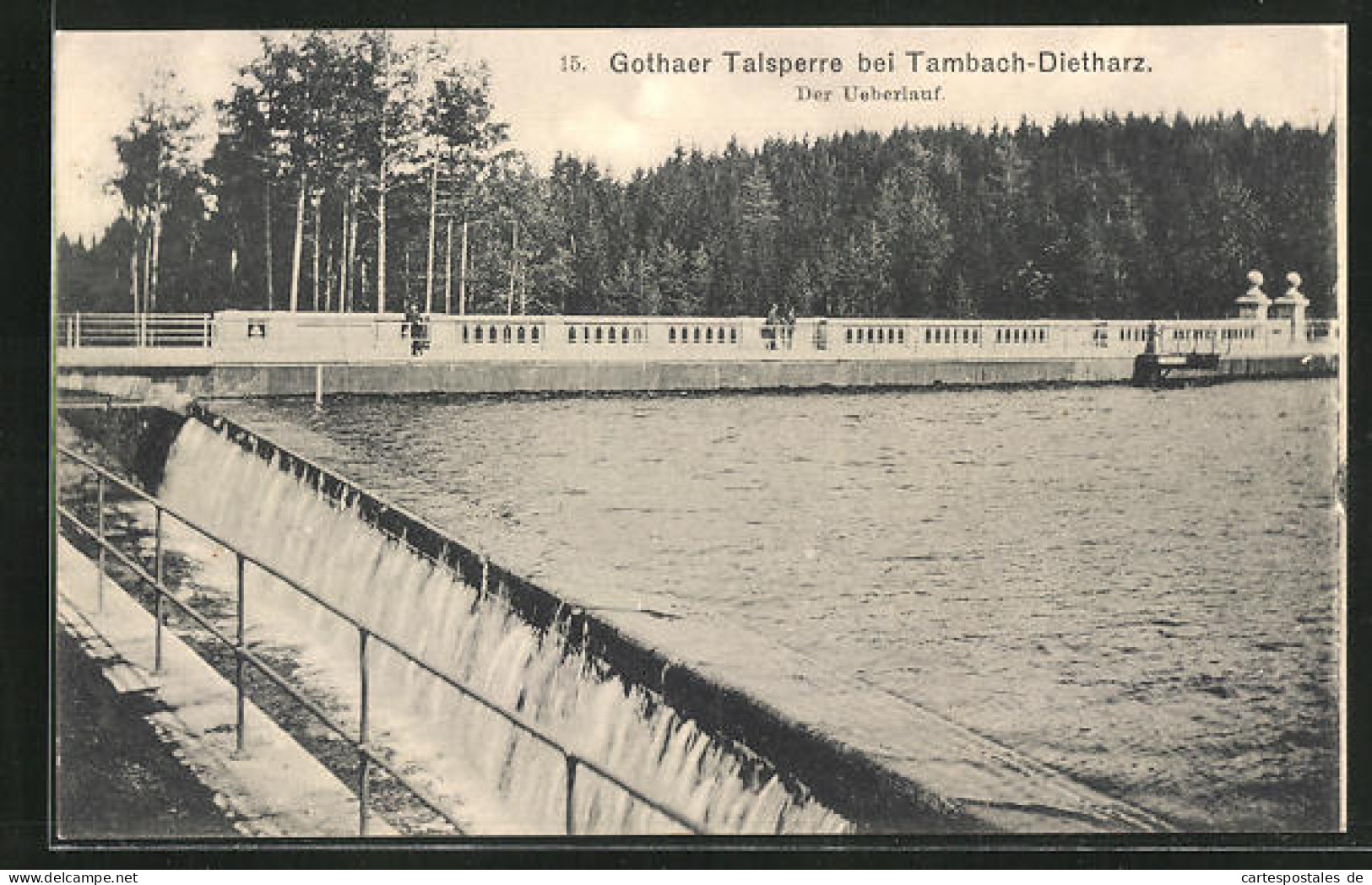 AK Tambach-Dietharz, Die Gothaer Talsperre, Am Überlauf  - Tambach-Dietharz