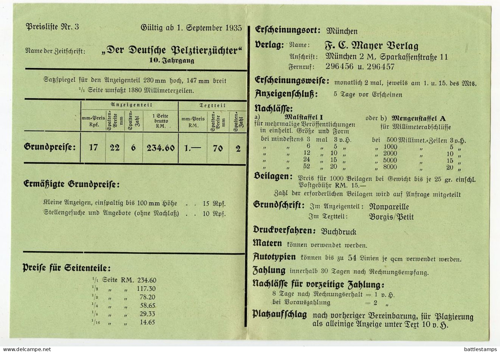 Germany 1936 Cover & Letters; München (Munich) - “Der Deutsche Pelztierzüchter” To Schiplage; 12pf. Hindenburg - Briefe U. Dokumente