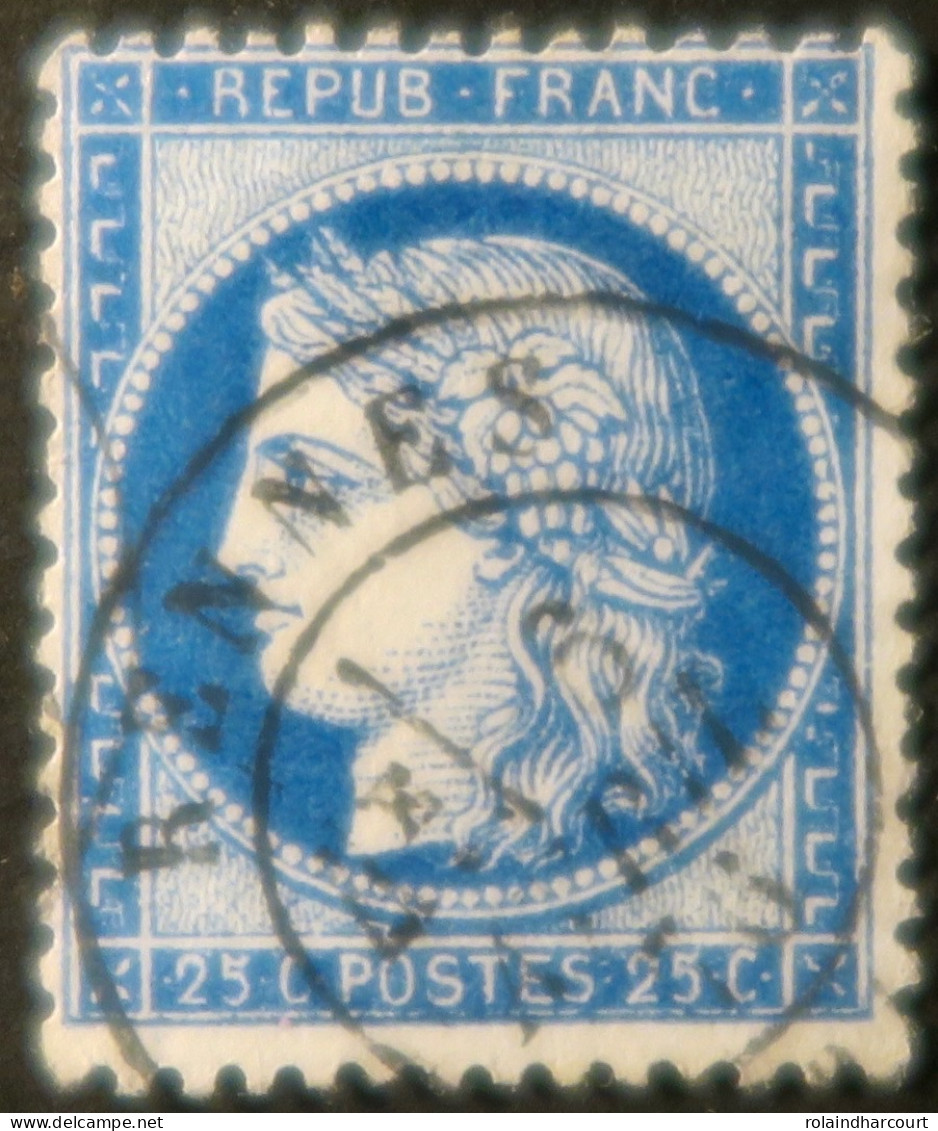 X1243 - FRANCE - CERES N°60Ca Bleu Foncé  - CàD De RENNES (Ille Et Vilaine) Du 6 AVRIL 1876 - 1871-1875 Ceres
